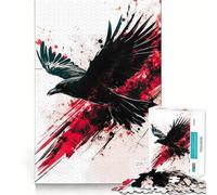 Puzzle 1000 pièces pour Adultes Vol Sanglant Corbeau Noir Jeu d'articulation Pointue,Jeu de réflexion Amusant,Moment de détente,Loisirs créatifs de Noël (38x52cm)