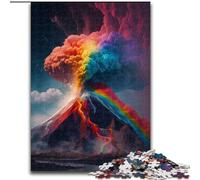 Puzzle 1000 pièces pour Adultes Volcan Arc-en-Ciel en Carton, Cadeau pour Hommes et Femmes, idéal pour Tous Les Jours et Occasions spéciales, 1000 pièces(26x38cm)