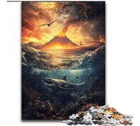 Puzzle 1000 pièces pour Adultes Volcans en mer, activité à Domicile pour Les Vacances, Les Anniversaires et Les soirées de Jeux en Famille 50x75cm