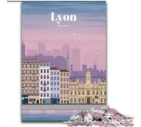 Puzzle 1000 pièces pour Adultes Voyage à Lyon, pour et à partir de 14 Ans Jouets éducatifs et éducatifs Jeux en Famille Cadeau d'anniversaire 50x75cm