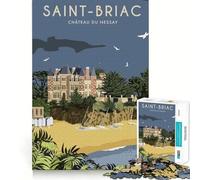 Puzzle 1000 pièces pour Adultes Voyage à Saint Briac Décoration soignée Jeu de Construction Jeu de Paix Décoration d'anniversaire Cadeau (38x52cm)