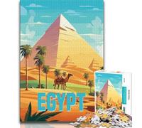 Puzzle 1000 pièces pour Adultes, Voyage dans Les Pyramides d'Égypte, Jeu éducatif et Stimulant pour Toute la Famille, pour Anniversaire et Noël (38x26cm)