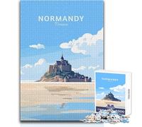 Puzzle 1000 pièces pour Adultes - Voyage en Normandie - Jeu éducatif - Défi Difficile - Jouet Anti-Stress - Dimensions:50x75cm