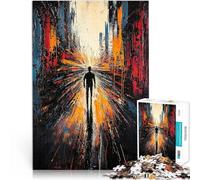 Puzzle 1000 pièces pour Adultes Voyage Solitaire - Vision Urbaine Abstraite expressionniste Jeu Stimulant Idées Cadeaux 52x38cm