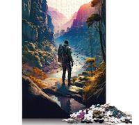 Puzzle 1000 Pièces pour Adultes Voyageur Solitaire dans une Vallée Vallée des Adolescents Jeu Éducatif Jouet de Défi 38x26cm (1000pcs)