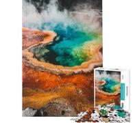 Puzzle 1000 pièces pour Adultes Vue aérienne des Sources thermales Décoration Murale Originale Cadeau d'anniversaire Unique (Dimensions 50x75cm)