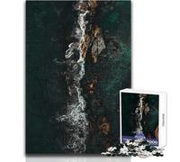 Puzzle 1000 pièces pour Adultes - Vue aérienne d'une côte rocheuse - Jeu éducatif - Cadeau d'anniversaire idéal - Dimensions : 38x52cm