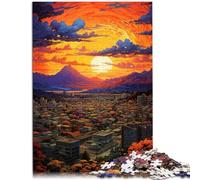 Puzzle 1000 pièces pour Adultes, Vue Dynamique sur la Ville, Cadeaux Uniques pour Anniversaire et Noël, 14,96 po x 20,47 po