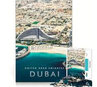 Puzzle 1000 pièces pour Adultes,Vue imprenable sur Dubaï,Jeu de réflexion Amusant et Calme, pour Noël (38x52cm)