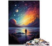 Puzzle 1000 pièces pour Adultes Vue Nocturne sous Le Ciel étoilé Puzzle éducatif Anti-Stress 26x38cm Collection Artistes Beaux-Arts