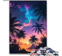 Puzzle 1000 pièces pour Adultes, Vue Nocturne sur la Plage Galactique, en Bois, idéal comme Cadeau de Vacances ou d'anniversaire, Jeu de fête, 1000 pièces(50x75cm)