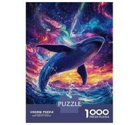 Puzzle 1000 Pièces pour Adultes Whale Leaping Into Space Puzzle Adulte Jeux De Société en Famille Vacances À La Maison Passer Le Temps Cadeau d'anniversaire, Cadeaux, 52x38cm/1000pcs
