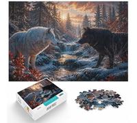 Puzzle 1000 pièces pour Adultes, White and Black Wolves in Winter | Pour les jours de pluie : ce puzzle 1000 pièces pour adultes se prête aux longues séances de puzzle.