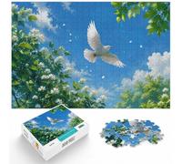 Puzzle 1000 pièces pour Adultes, White Dove Flying in Blue Sky | Pour une pause tranquille entre semaine et w nd : ce puzzle 1000 pièces adulte associe concentration et détente.