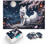 Puzzle 1000 pièces pour Adultes, White Fox Kitsune | Pour les soirées calmes : ce puzzle pour adultes de 1000 pièces convient aux amateurs d'images détaillées.
