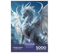 Puzzle 1000 Pièces pour Adultes White Heaven Elder Dragon Puzzle Adulte Jeu Manuel Vacances À La Maison Passer Le Temps Réduction du Stress Cadeaux 52x38cm/1000pcs