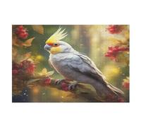 Puzzle 1000 Pièces pour Adultes, White Perroquet, Puzzle pour Adultes Et Enfants, Puzzles en Bois, Cadeaux pour Adultes (75×50cm)