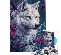 Puzzle 1000 pièces pour Adultes White Wolf Bloom Un Jeu de réflexion Amusant et Humoristique idéal comme Cadeau pour Toute la Famille (Taille 38x52cm)