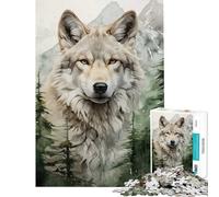 Puzzle 1000 pièces pour Adultes White Wolf Jeu de réflexion Cadeau d'anniversaire idéal pour Toute la Famille (38x26cm)
