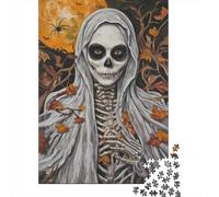 Puzzle 1000 Pièces pour Adultes, Witchy Portrait II - Gothic Skeleton Bride, 38x26cm/1000pcs, Pièces Blanches Peu Poussiéreuses; Activité À Partager Entre Amis