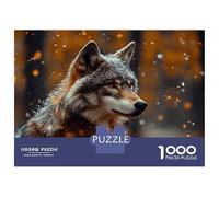 Puzzle 1000 Pièces pour Adultes Wolf in Winter Snowfall Portrait Puzzle Jeux Amusants Une Œuvre d'art Offrez-Le en Cadeau À Toute La Famille 70x50cm/1000pcs