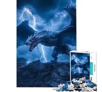 Puzzle 1000 pièces pour Adultes Wyverne Blanche dans la tempête Puzzle 1000 pièces Décoration intérieure Jouet à Assembler Motif Amusant en Famille et soirée Jeux (38x26cm)