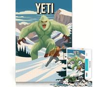 Puzzle 1000 pièces pour Adultes, Yéti, Cryptide, Affiche de Voyage, Cryptozoologie, Découpe précise, Jeu de Concentration, Cadeau, Jeu pour Passer Le Temps, Scène de Noël, Art (38x26cm)