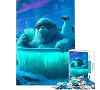 Puzzle 1000 pièces pour Adultes Yéti se Relaxant dans Un Jacuzzi Jeu éducatif d'analyse et de logique pour Les 14 Ans et Plus (38x26cm)