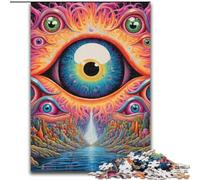 Puzzle 1000 pièces pour Adultes, Yeux psychédéliques, Casse-tête éducatif, décoration Artistique pour la Maison et Le Bureau, 14 Ans et Plus (Taille : 50x75cm)