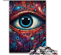 Puzzle 1000 pièces pour Adultes Yeux psychédéliques pour Les Adolescents, Les Couples et Les Amis pour Les Anniversaires, Noël (Taille : 50x75cm)
