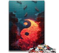 Puzzle 1000 pièces pour Adultes Yin et Yang, Jeu éducatif Familial, décoration Murale, Cadeaux d'anniversaire et de Noël Uniques, 50x75cm