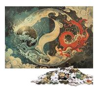 Puzzle 1000 pièces pour Adultes Yin et Yang, Puzzle créatif en Bois, Puzzles Casse-tête pour Adultes, 1000 pièces (75 x 50 cm)