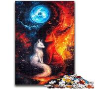 Puzzle 1000 pièces pour Adultes Yin Yang Fox Game Toys Chaque pièce est Unique - Jeu Familial Stimulant et Amusant 26x38cm