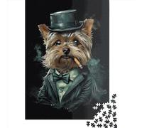 Puzzle 1000 Pièces pour Adultes Yorkshire Terrier Créatif Rectangulaire Papier Amis Famille 1000 Pièces (38x26cm)