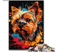 Puzzle 1000 pièces pour Adultes Yorkshire Terrier en Bois, Casse-tête Stimulant pour Adolescents, soirée de Jeux en Famille Amusante 1000 pièces(50x75cm)