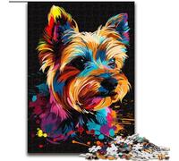 Puzzle 1000 pièces pour Adultes Yorkshire Terrier, Puzzle en Bois, pour Anniversaire, Vacances, Noël, Halloween, Cadeau 1000 pièces(50x75cm)