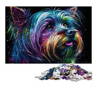 Puzzle 1000 pièces pour Adultes Yorkshire Terrier, Puzzle en Carton, idéal pour décorer et stimuler Le Cerveau, 26x38cm / 10,23x14,96 Pouces