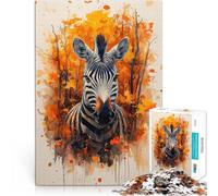 Puzzle 1000 pièces pour Adultes Zèbre en Automne Jouets de Jeu pour Cadeau Familial Chaque pièce est Unique - Jeu Familial Stimulant et Amusant 52x38cm