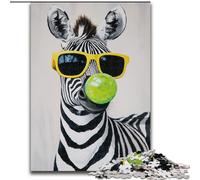 Puzzle 1000 pièces pour Adultes Zèbre Puzzle 1000 pièces Cadeau de Noël, idéal pour Bureau, Chambre, Salon (Taille 50x75cm)