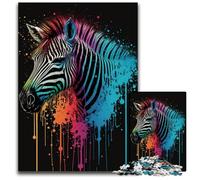 Puzzle 1000 pièces pour Adultes Zèbre Puzzles colorés et stimulants pour la fête des mères, Les Anniversaires et Noël 50x75cm/19,68x29,52 Pouces
