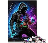 Puzzle 1000 pièces pour Enfants Figurine Solitaire dans Un Sweat à Capuche 100% Carton recyclé Puzzles relaxants Jeux-Casse-tête 26 x 38 cm