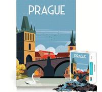 Puzzle 1000 pièces Prague République tchèque,Assemblage Parfait,Jeu de réflexion Artistique,Moment de détente,Cadeau de Noël (50x75cm)