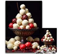 Puzzle 1000 pièces Pralines Blanches sucrées Puzzle en Bois idéal pour Les Adolescents pour créer des Liens familiaux Casse-tête et décoration dintérieur à Faire soi-même 1000 pièces (75 x 50 cm)