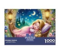 Puzzle 1000 Pièces Princesse Endormie Adultes & Enfants Détaillé - Bébé Fée Dodo sous Ciel Étoilé, Papier Recy coration Murale & Cadeaux 38x26cm