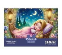 Puzzle 1000 Pièces Princesse Endormie Idée Cadeau - Bébé Fée Dodo sous Ciel Étoilé, Jeu Éducatif Défi pour Hommes Femmes Adultes 52x38cm