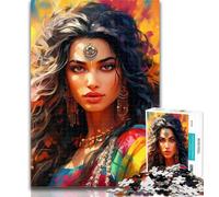 Puzzle 1000 pièces Princesse Indienne Puzzles Adultes 1000 pièces, pour 14 Ans et Plus Jeu Impossible Meilleur Cadeau pour Adultes et Adolescents 26x38cm