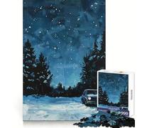 Puzzle 1000 pièces Promenade Nocturne dans Les Bois pour Adultes améliore la mémoire, Passe Un Moment paisible, Bords Fins, pour Les vœux du Père Noël (50x75cm)