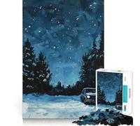 Puzzle 1000 pièces Promenade Nocturne dans Les Bois pour Adultes améliore la mémoire, Passe Un Moment paisible, Bords Fins, pour Les vœux du Père Noël (50x75cm)