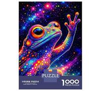 Puzzle 1000 Pièces Psychedelic Frog in Cosmic Galaxy Puzzle pour Adolescents Améliore La Mémoire Entraîne Ton Cerveau Et Tes Mains Jouet Addictif pour Cultiver La Patience 38x26cm/1000pcs
