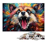 Puzzle 1000 pièces psychédélique coloré Animaux spirituels Puzzle en Bois pour Enfants Cadeaux de Noël 1000 pièces (75 x 50 cm)